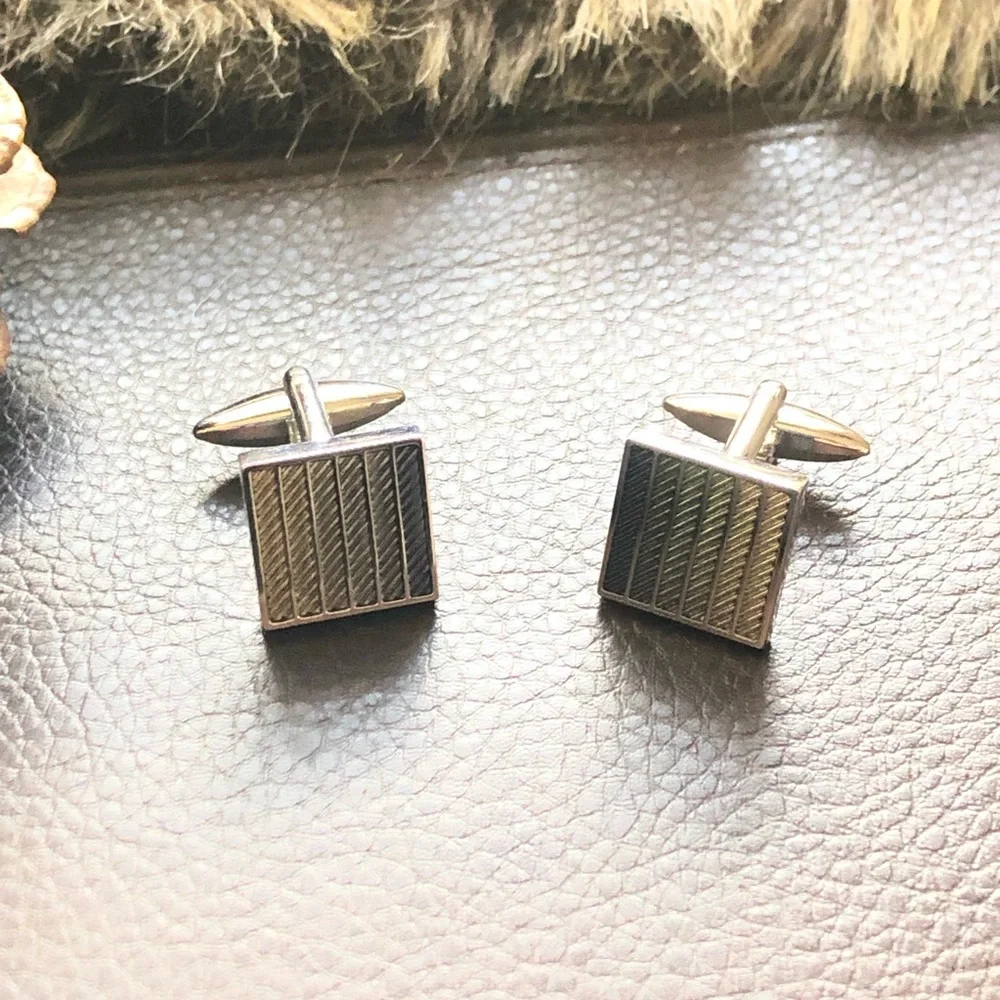 Marks & Spencer blue ombré mix silver cuff links NIB